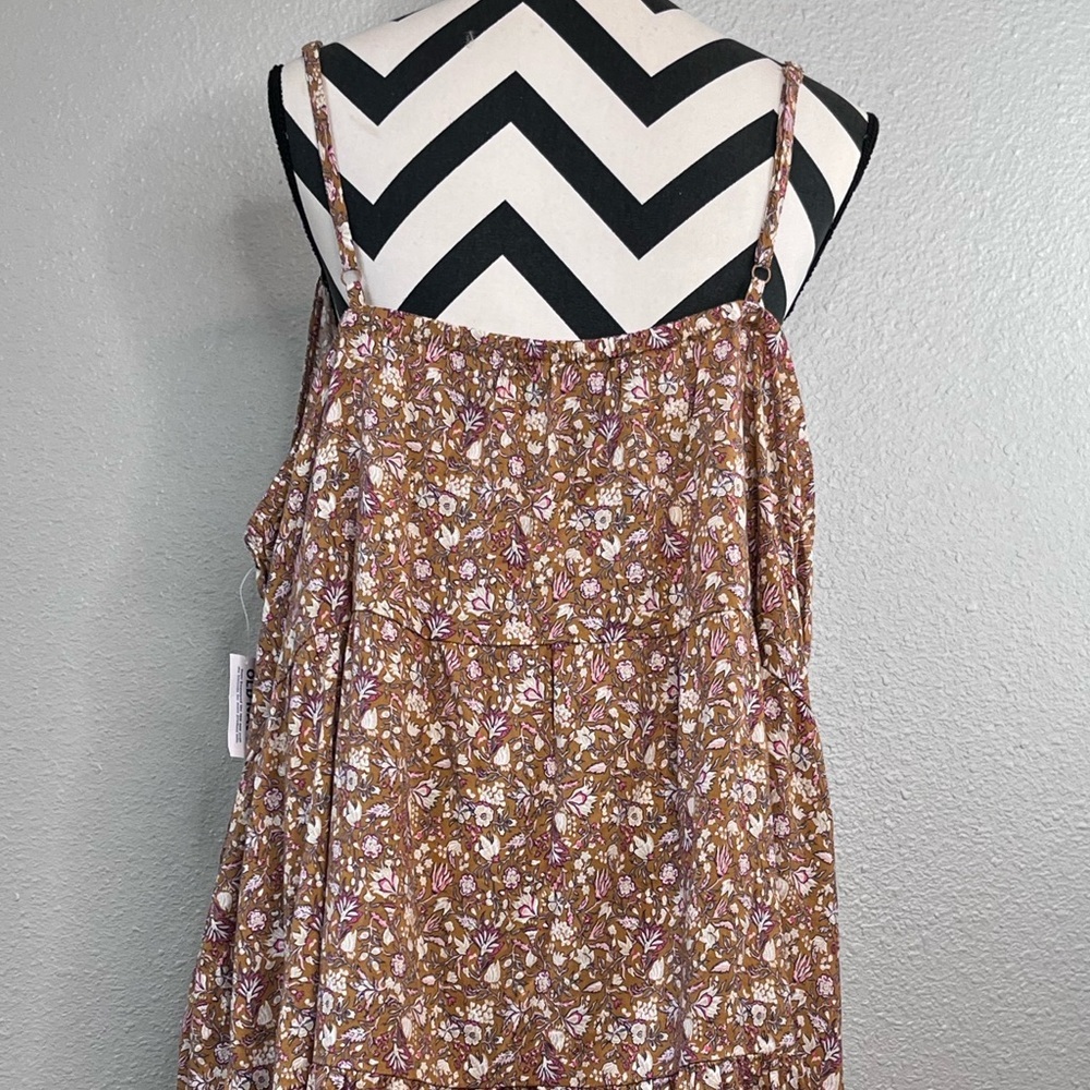 NWT Old Navy Tiered Swin Brown Floral Cami Dress Sz 4X - Picture 5 of 13